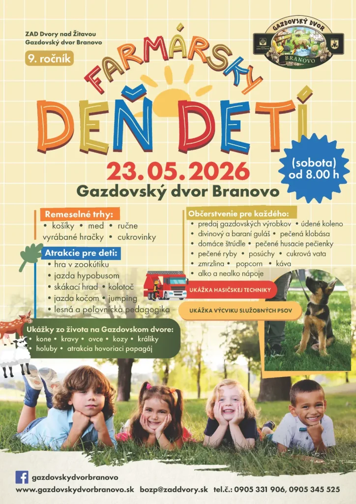 Farmársky deň detí 2026 - Gazdovský dvor Branovo